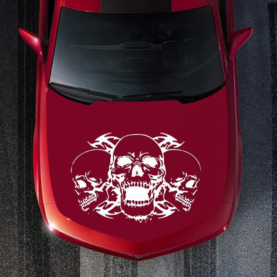 Autocollant Voiture Têtes de Mort Blanc Tresor Otaku