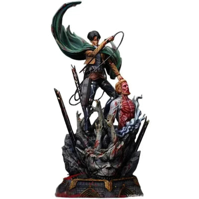 Figurine Attaque des Titans en Resine Livai vs Sieg Tresor Otaku