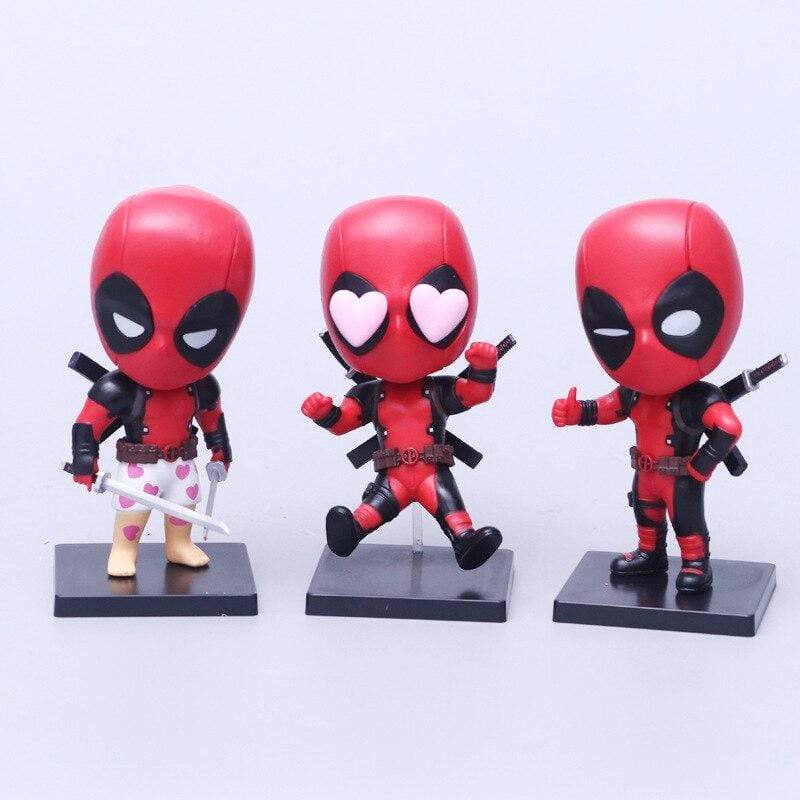 Pack 3 Mini Figurines Deadpool Tresor Otaku