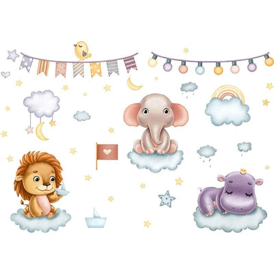 Stickers Chambre Bébé<br>Animaux Cartoon Tresor Otaku