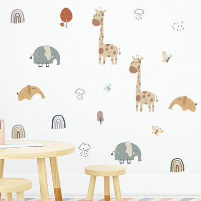 Stickers Chambre Bébé <br> Animaux de la Savane Tresor Otaku