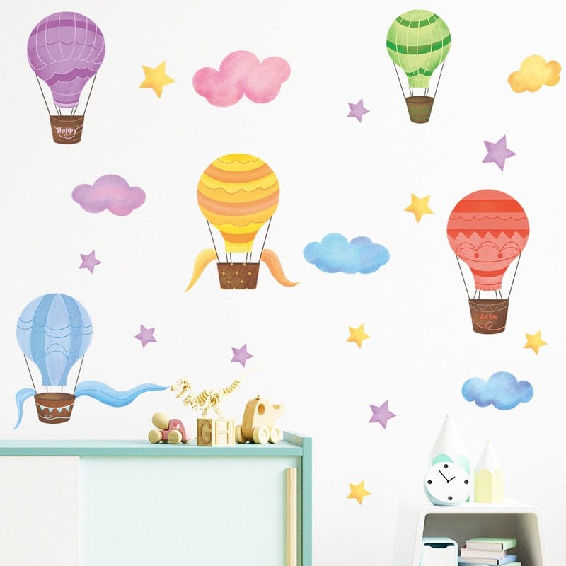 Stickers Chambre Bébé <br> Montgolfières Tresor Otaku