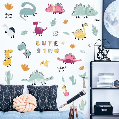 Stickers Chambre Garçon Alphabet et Dinosaures Tresor Otaku