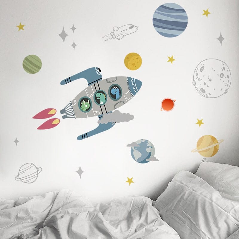 Stickers Chambre Garçon <br>Fusée Spatiale Tresor Otaku