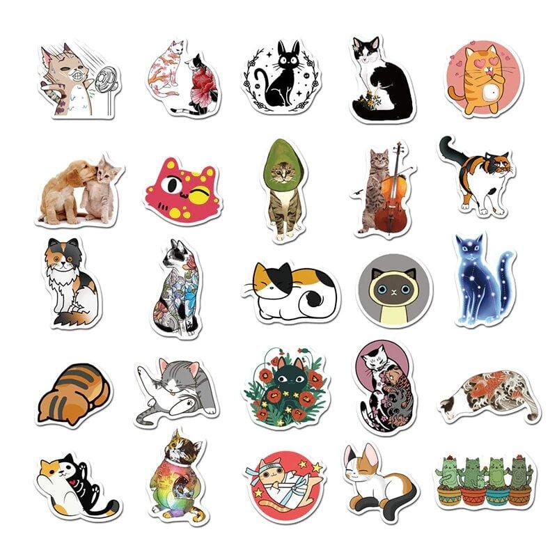 Stickers Chats Mignons Pack de Stickers Tresor Otaku