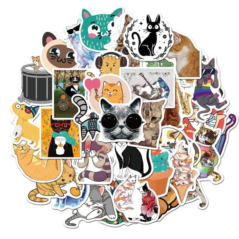 Stickers Chats Mignons Pack de Stickers Tresor Otaku