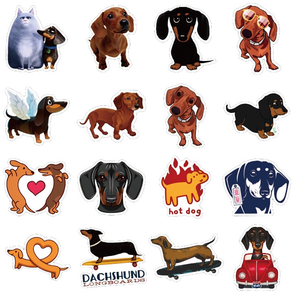 Stickers Chien Teckel Pack de Stickers Tresor Otaku
