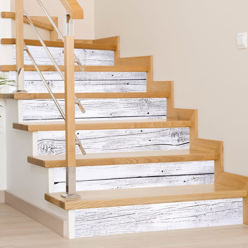 Stickers Escalier Bois Blanc Tresor Otaku
