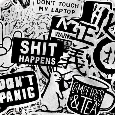 Stickers Graffiti Noir et Gris Métallisé Pack de Stickers Tresor Otaku