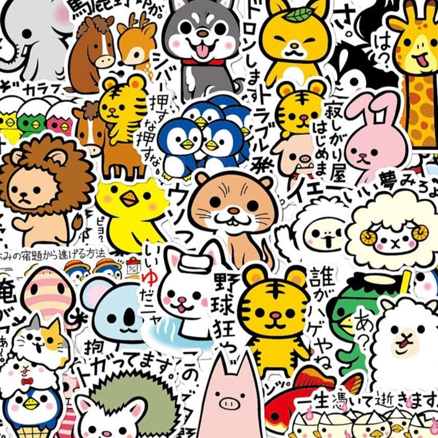 Stickers Japonais Kawaii <br> (Pack de 36) Pack de Stickers Tresor Otaku