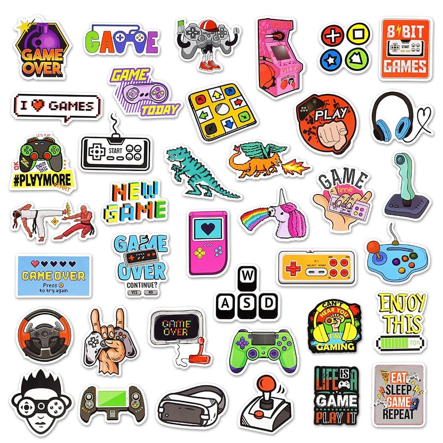 Stickers Jeux Vidéo Vintage Pack de Stickers Tresor Otaku