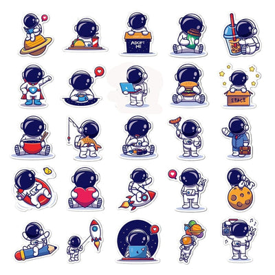 Stickers Kawaii Astronaute Pack de Stickers Tresor Otaku