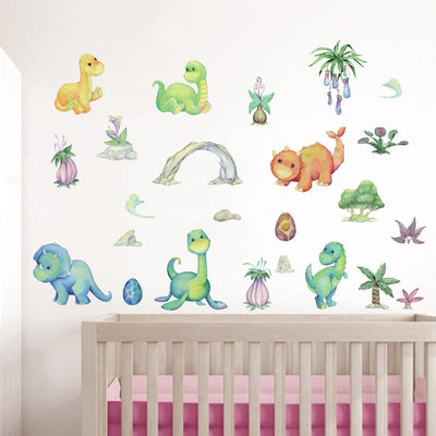 Stickers Muraux Chambre Bébé Dinosaures Tresor Otaku