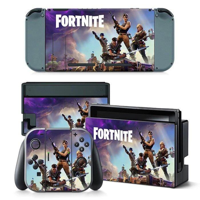 Stickers Nintendo Switch Fortnite Violet et Bleu Stickers Nintendo Switch Tresor Otaku