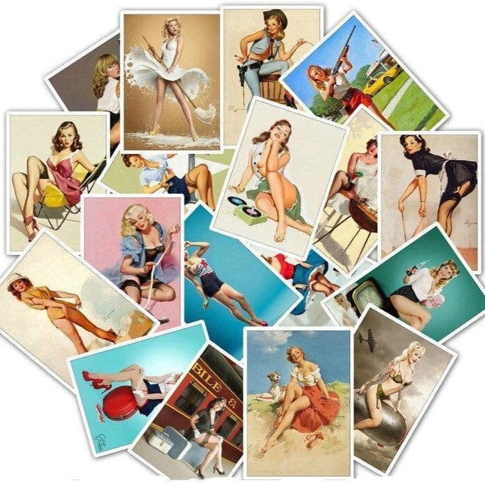 Stickers Pin Up Années 50 <br> (Pack de 25) Pack de Stickers Tresor Otaku