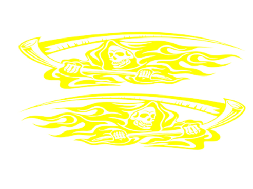 Stickers Voiture Faucheuse Jaune Tresor Otaku